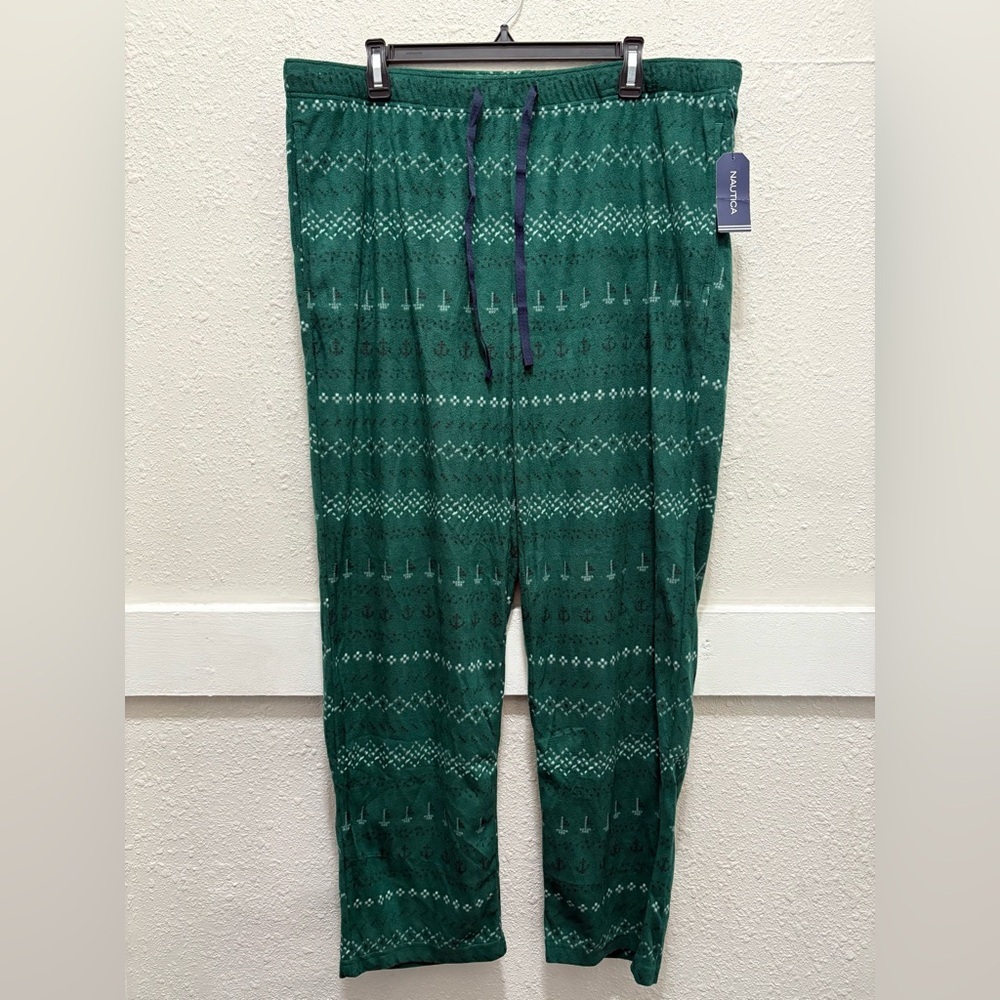 Nautica Green Fair Isle Men's Pajama Pants NWT XL
